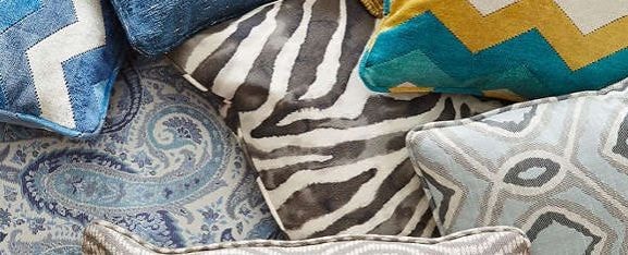 Decorative fabric swatches and textile samples