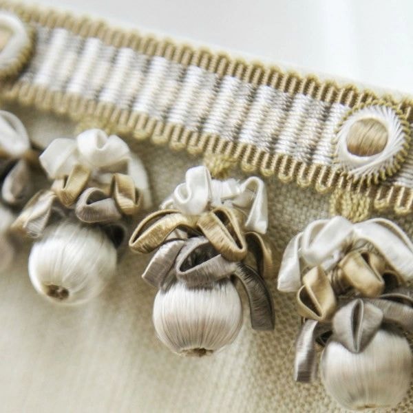 Decorative fabric trim embellishments detail